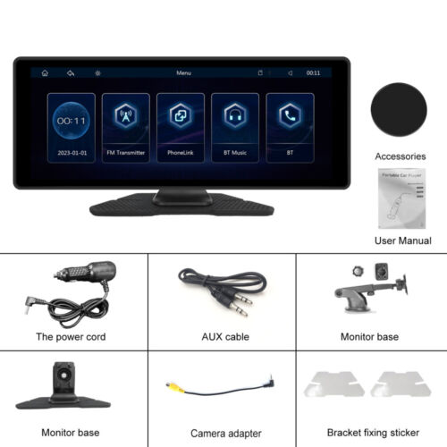 10.26" 2K Car Portable Wireless Apple CarPlay Android Auto Touch Screen BT Radio - Picture 43 of 50