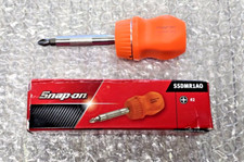 Snap On ™ ELECTRIC ORANGE NEW SSDMR1AR ratcheting stubby hard handle screwdriver