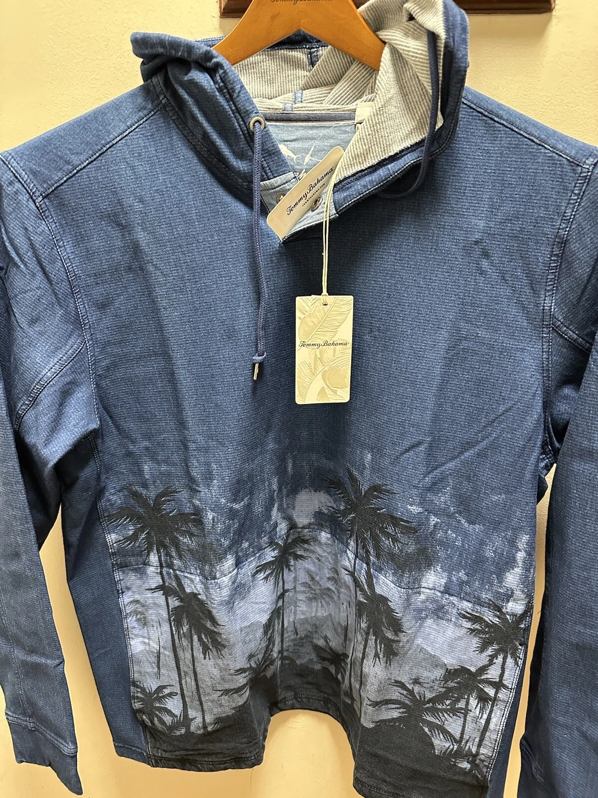 NWT--Tommy Bahama Men's Palm Flurry Baja Hoodie -Indigo XL