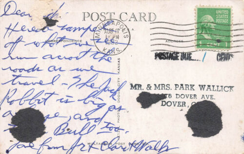 VINTAGE EXAGGERATION POSTCARD MAN RIDING JACK RABBIT 1932 092624 T - Picture 2 of 2