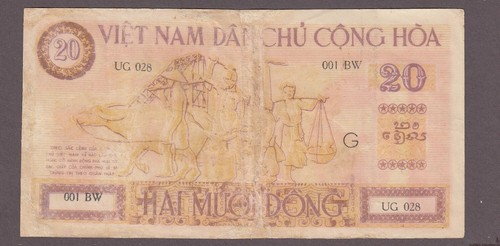 Vietnam North 20 Dong Banknote P-6 ND 1946 - Picture 2 of 2