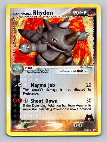 Pokémon - Team Magma Vs Team Aqua - Team Magma’s Rhydon 11/95 Reverse Holo NM