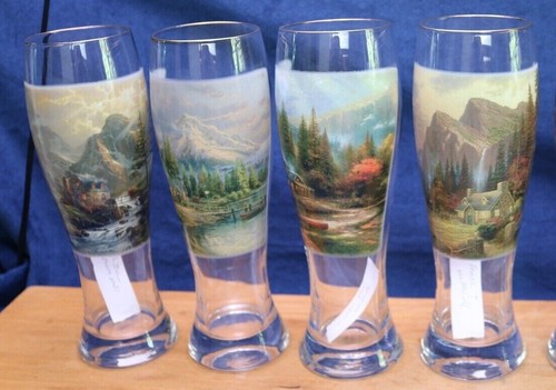 Thomas Kinkade Mountain Hideaway Pilsner Glass (es) Buyers Pick - Picture 2 of 18