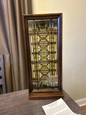 Vintage Frank Lloyd Wright Oak Park Skylight Stained Glass Wood Framed