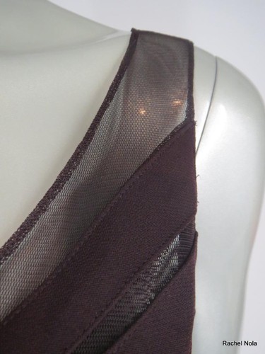 Vestido Eliza J Aline Midi NUEVO Talla 12 L Marrón En Niveles Cuello en V Calce Sin Mangas Llamarada - Imagen 3 de 12