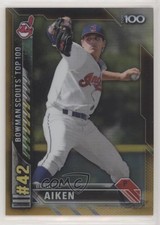 2016 Bowman Bowman Scouts' Top 100 Gold Refractor 45/50 Brady Aiken #BTP-42 a2v
