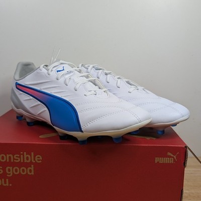 New in Box Puma King Pro FG/AG  White-Bluemazing-Flat Light Gray Men's Size 8