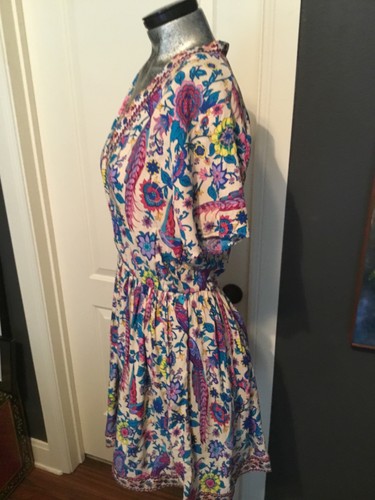 Vtg lightweight Indonesian Women’s Floral Bird Print S/Xs - Picture 8 of 12