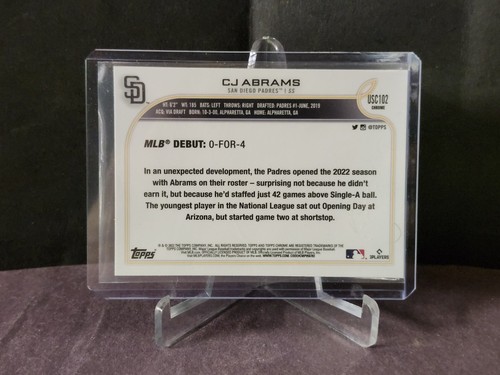 2022 Topps Chrome Update Purple Refractors #USC102 CJ Abrams RD - Picture 2 of 2