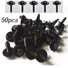 50Pcs Car Body Fender Metal Screws Bumper Moulding Retainer Clips Bolts US Ship