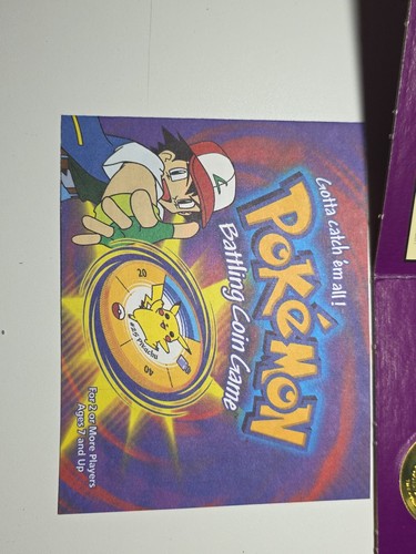 1999 Vintage Hasbro Pokemon Battling Coin Game Scyther Kingler Abra - W Insert - Picture 10 of 13