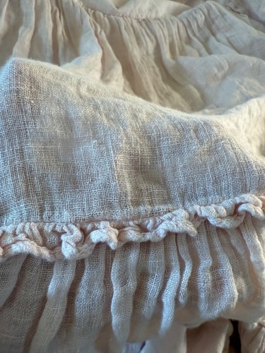 Bella Notte Linen Whisper Baby Dust Ruffle Skirt Linen Deck 100% Cotton Read - Bild 3 von 16