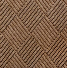 M+A Matting WaterHog Diamond Fashion Mat | Medium Brown 4' x 6' | 78-mil univers