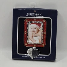 CHRISTMAS 2016 REGENT SQUARE ENAMEL W/ EUROPEAN CRYSTALS PICTURE FRAME ORNAMENT