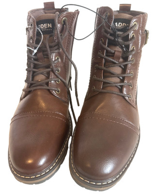 Madden By Steve Madden Ortholite Boots Dark Brown Side Zip Buckle Mens 9.5