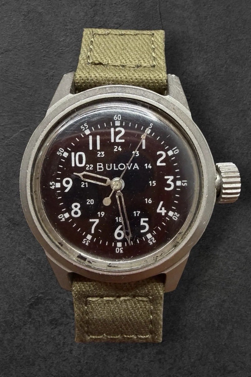 Vietnam War U.S. Issued Bulova A17A Military Navigation Watch MIL