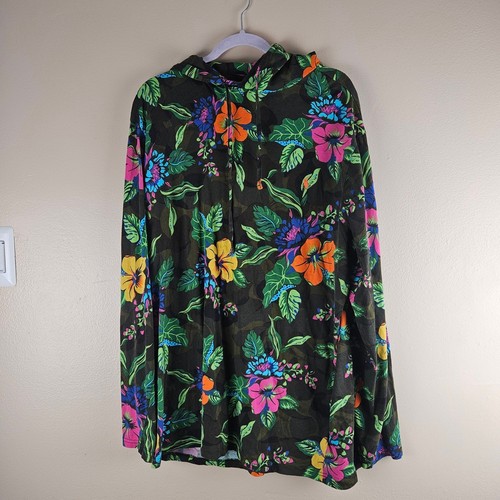 Polo Ralph Lauren Hooded Tropical Floral Summer Vacation Long Sleeve Shirt XLT