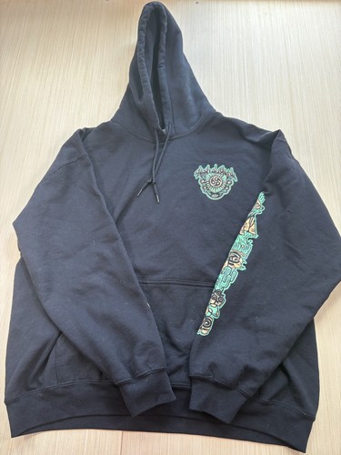 Gildan Hoodie Men XL Black Tash Sultana Graphic Fleece Lined Drawstring Pullover