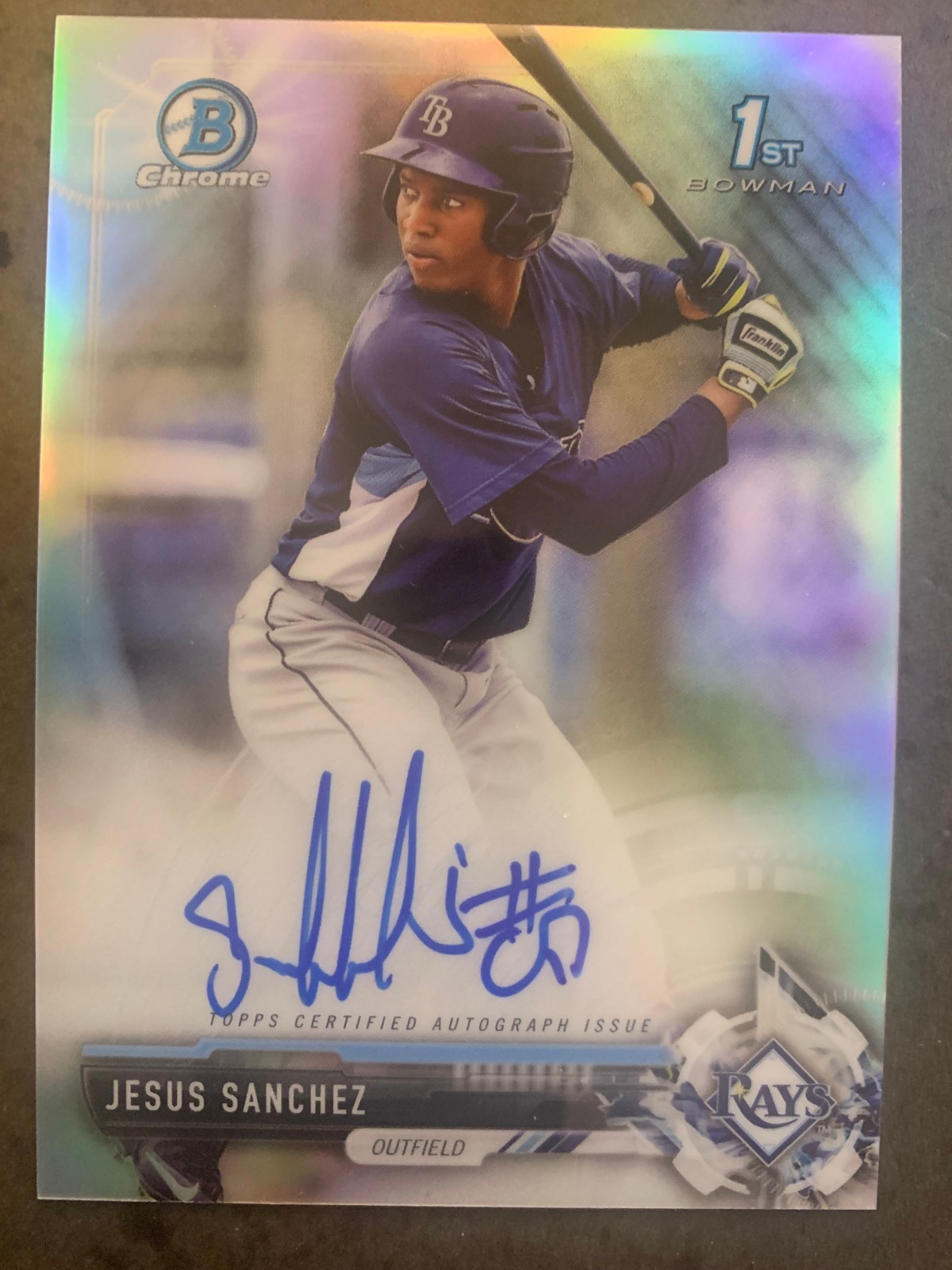 2017 Bowman Chrome JESUS SANCHEZ Refractor Auto Prospect Autograph /499 #CPA-JS