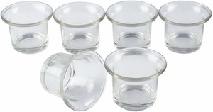 Clear Chunky Glass Lip Votive Candle Holders Tealight Cups for Wedding 6