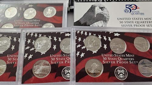 US MINT SILVER QUARTERS PROOF SETS-LOT OF 14 SETS 2004, 2005, 2006, 2007, 2009 - Picture 7 of 10