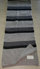 PERRY ELLIS mens DARK GRAYS BLACK KNIT WINTER SCARF wool blend GREAT COND 