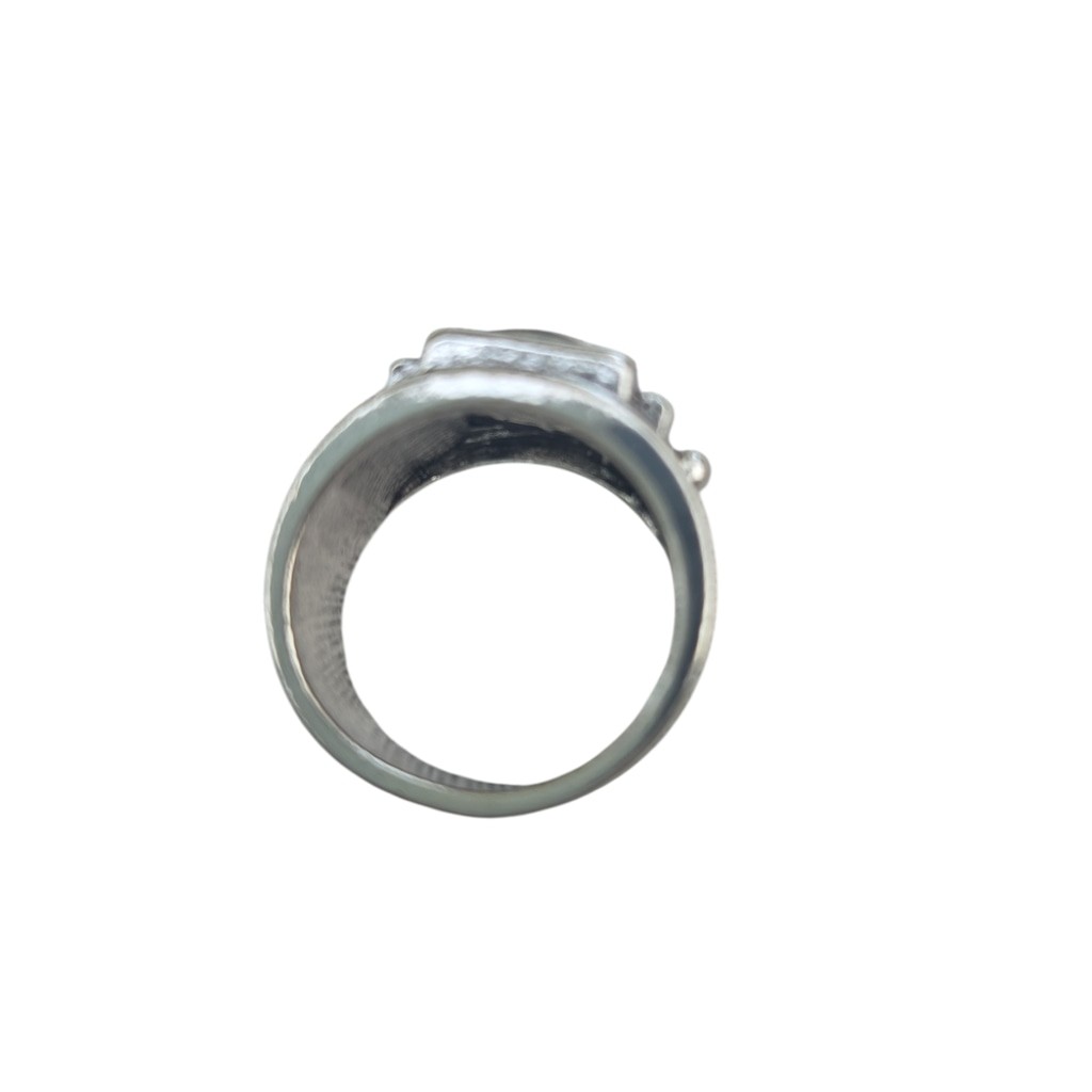 Sterling Silver Ring Opal Looking Stone Size 6 Ha… - image 4