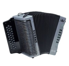 Hohner Corona C-II GCF Diatonic Button Accordion, Silver Rainbow