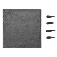 VEVOR Decorative Stepping Stones with Stakes 4Pcs 15.5x15.5inWalkway Pavers Grey