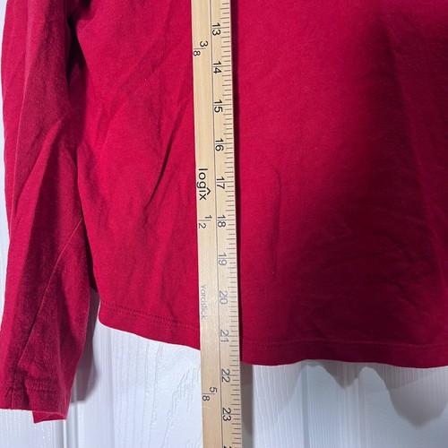 Camiseta Polo Ralph Lauren Roja Manga Larga Logo Para Mujer Talla L - Imagen 6 de 6