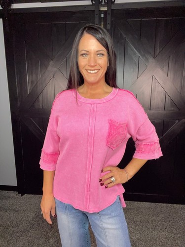 Bright Pink Oversized Mineral Wash - Picture 4 of 14