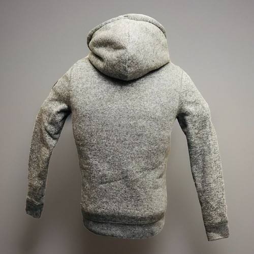 Hollister Sherpa Hoodie Womens Small Gray Full Zip Long Sleeve Lined Logo Pocket - Picture 5 of 12