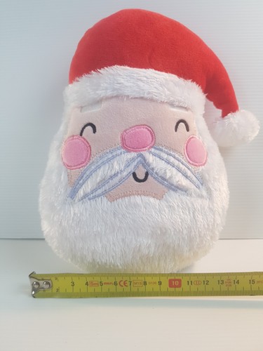 Christmas Santa Claus Ebrowed Hatted Smiley Face White Snowy - Picture 5 of 8