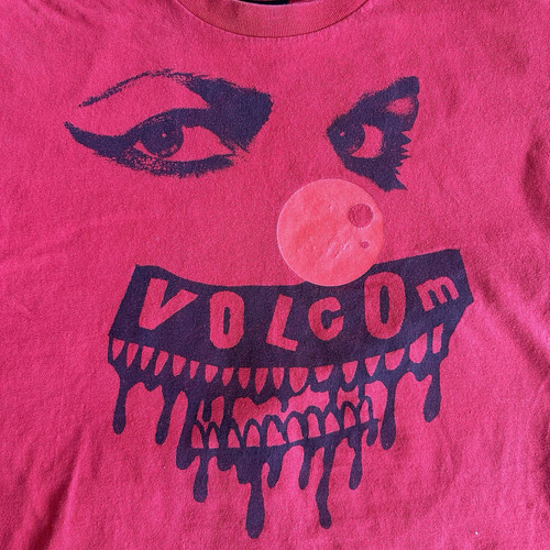 Rare Y2K Vintage Volcom Scary Clown Short Sleeve Red Graphic Shirt Size Medium - Picture 6 of 6