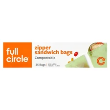 Zipper Sandwich Bags, Compostable , 25 Bags