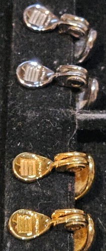 Classic MONET 2 Pair Clip On Earrings In Gold and Silver Plate Teardrop - Picture 3 of 3