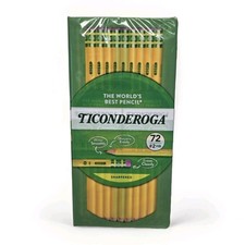 Ticonderoga Wood-Cased Pencils Pre-Sharpened 2 HB Soft Yellow 72 Count New Bulk