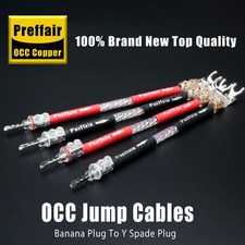 4x OCC Copper Rhodium Plate Banana to Banana Plug Jumper Cable HIFI Speaker Wire