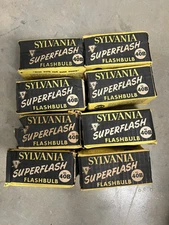 Sylvania Superflash 40 Blue dot Flashbulbs Vintage With Original Boxes