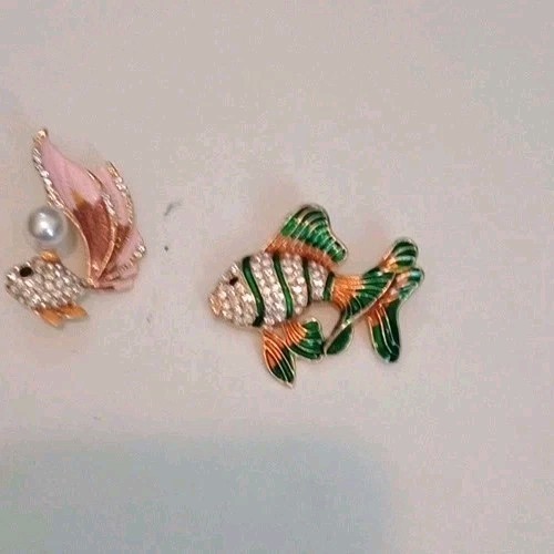Fisch Strass Mode Sea Life Brosche Anstecknadeln (2 Stück)