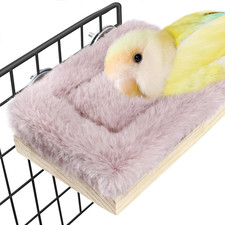 Bird Hammock Bed for Cage Parrot Perch Wooden Parakeet Sleeping Platform Winter