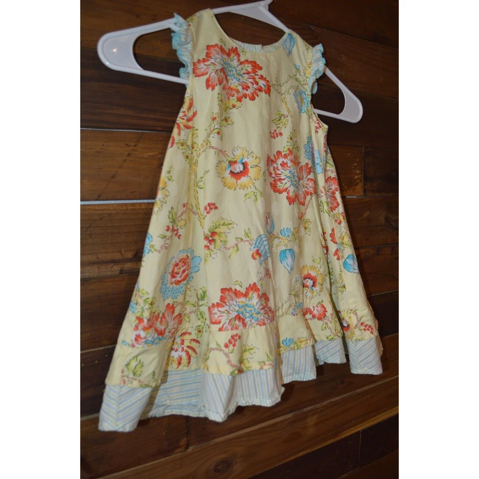 Vestido Floral Baby Lulu Sin Mangas Talla 3T Primavera Verano Volantes Foto 4 de 4