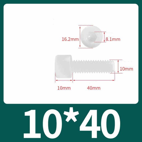 Nylon Plastic Socket Hex Cap Head Hexagon Screws Allen Bolt White M3 M4 M5-M12 - Picture 70 of 90
