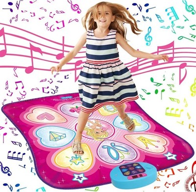 Dance Mat - Rhythm Step Play Mat - Dance Game Toy Pad with LED Lights, Gift for