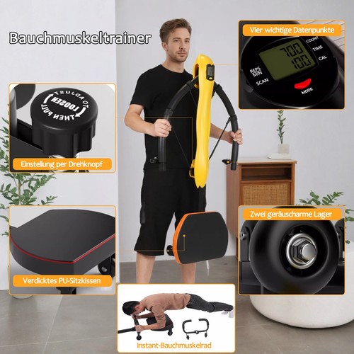 Bauchmuskel Trainer für definierte Muskeln, 3-fach verstellbarer Widerstand - Bild 3 von 14