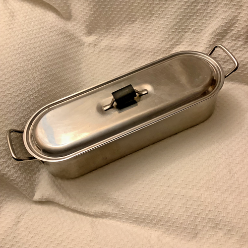 Inox Aluminum Fish Kettle Cooker Steamer Poacher Complete Italy
