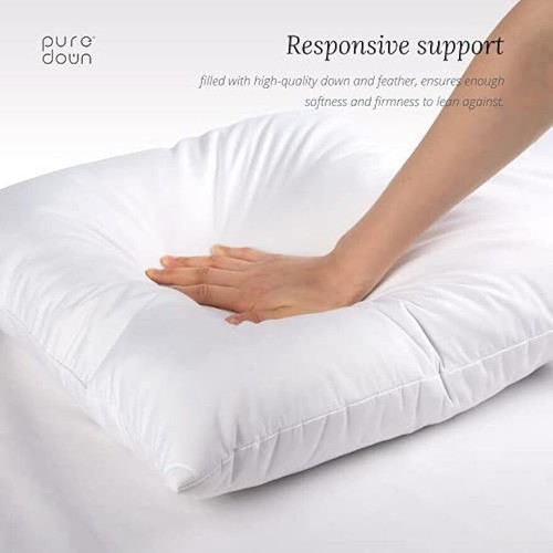Euro Premium Throw Pillow Inserts 100% Feather Apartment Office 2 Pack White Hot - Picture 5 of 15