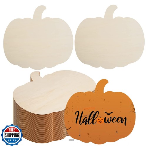 24 Stück große Holz Kürbis Ausschnitte Rohling Kürbisform Ausschnitt Holzkürbis - Bild 1 von 5