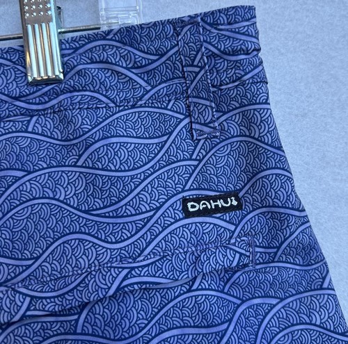 Da Hui Hybrid Board Shorts Mens 38 Blue Geometric Stretch Swim Unlined - Picture 3 of 8