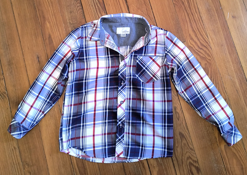 Camisa Craft + Flow Niños Pequeños Talla 6 Rojo Azul Blanco Cuadros Botón Delantero Larga Slv - Imagen 10 de 16